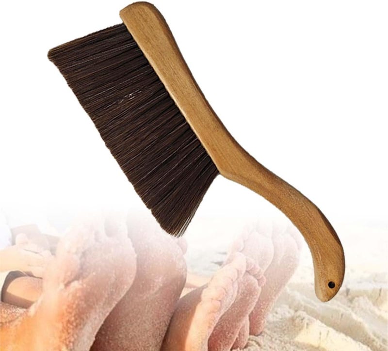 Nailuck Sand Cleaner Wooden Brush,Clean Feet and Skin,Bag Beach Accessories for Vacation, Beach Sports, Pets and Lakeside Recreation (Khaki) - Image 1